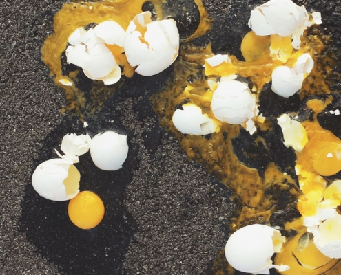Good concepts don't guarantee successful product launches (eggs cracked on ground)