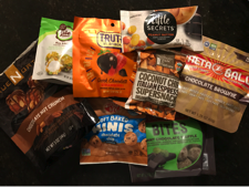 A collection of snack bites from a variety of different brands