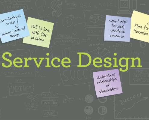 Service Design with notes surrounding it