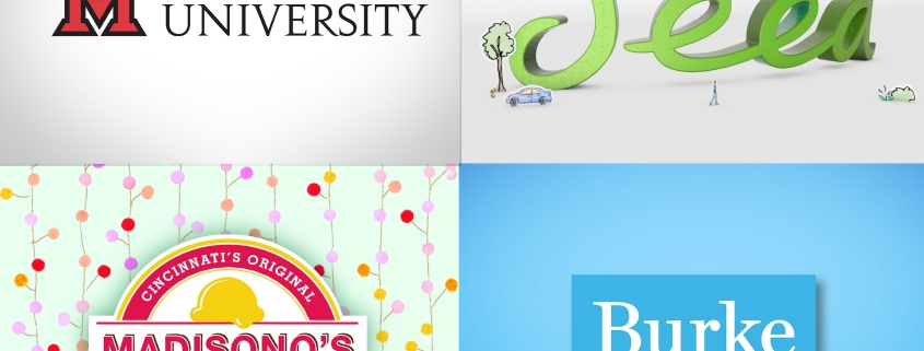 Collage of logos: Miami University, Seed Strategy, Burke and Madisono's