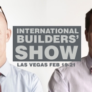 A picture of Kevin Brummer and Chad Buecker with "International Builders' Show" in the background