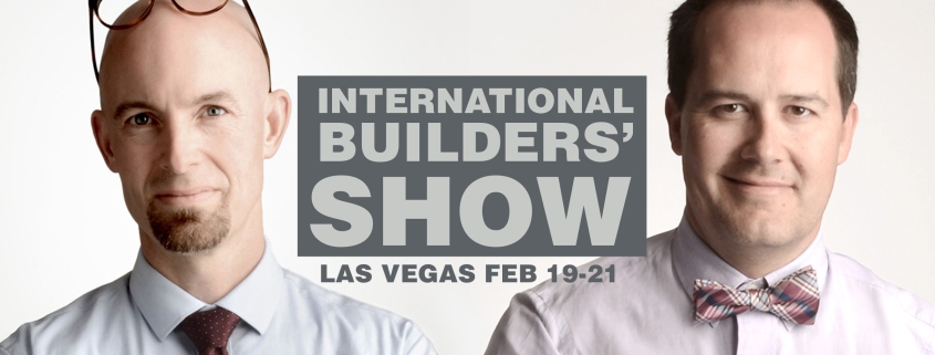A picture of Kevin Brummer and Chad Buecker with "International Builders' Show" in the background