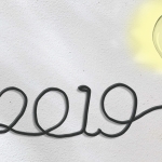 Cord shaped like "2019" illuminating a lightbulb