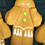 A picture of sad-looking gingerbread man cookies