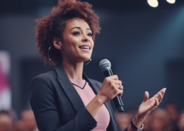 woman speaking at one of the top innovation conferences