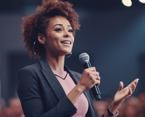 woman speaking at one of the top innovation conferences